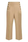 Polo Ralph Lauren Wide Leg Cropped Sailor Pant In Tan In Camel