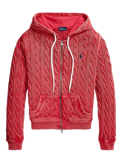 Polo Ralph Lauren Cotton Zip-up Sweatshirt In Red Sky