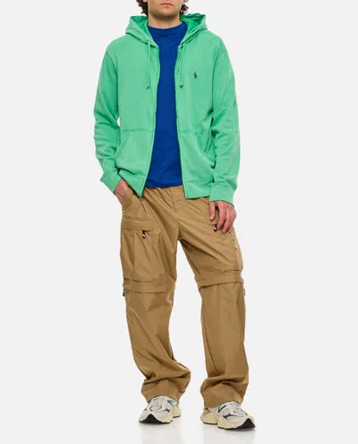 Polo Ralph Lauren Cotton Zipped Sweatshirt In Green