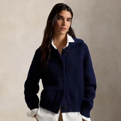 Polo Ralph Lauren Cotton-blend Buttoned Cardigan In Cruise Navy In Blue