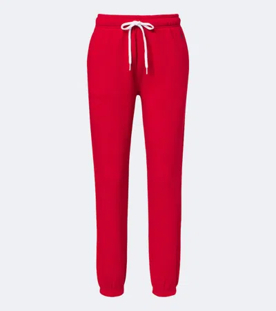 Polo Ralph Lauren Straight-leg Cotton Jogging Trousers With Logo In Red