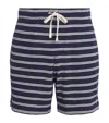 Polo Ralph Lauren Cotton Club Bar Stripe Textured Pull On Short In Blue