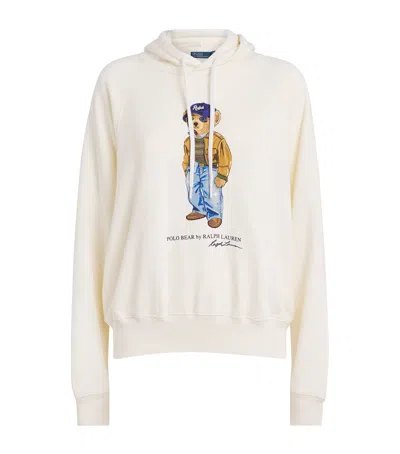 Polo Ralph Lauren Cotton-blend Polo Bear Hoodie In Neutral