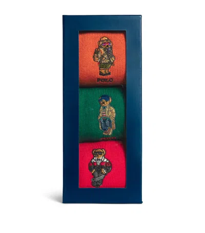 Polo Ralph Lauren Cotton-blend Polo Bear Socks In Red