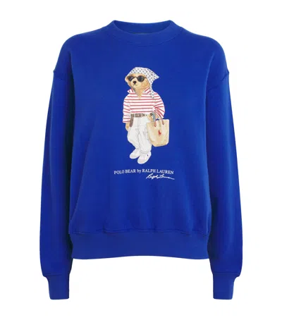 Polo Ralph Lauren Cotton-blend Polo Bear Sweatshirt In Blue