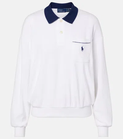 Polo Ralph Lauren Cotton-blend Terry Polo Shirt In White