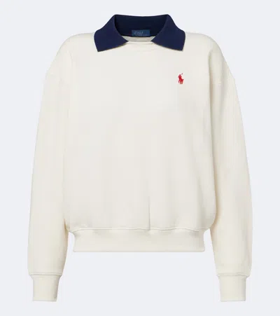 Polo Ralph Lauren Logo-embroidered Contrast-collar Sweater In Neutral