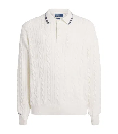 Polo Ralph Lauren Cotton-linen Cable-knit Sweater In White