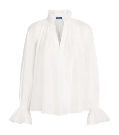 Polo Ralph Lauren Cotton-silk Lina Blouse In White