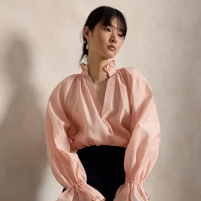 Polo Ralph Lauren Cotton-silk Organdy Shirt In Pale Pink