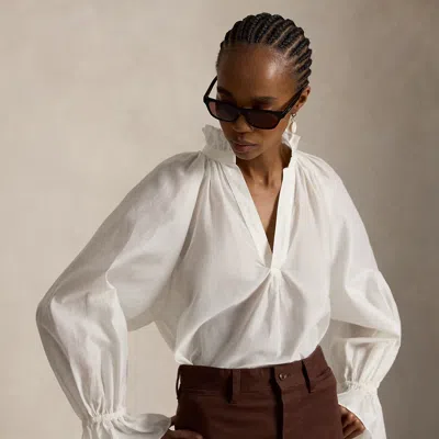 Polo Ralph Lauren Cotton-silk Organdy Shirt In White