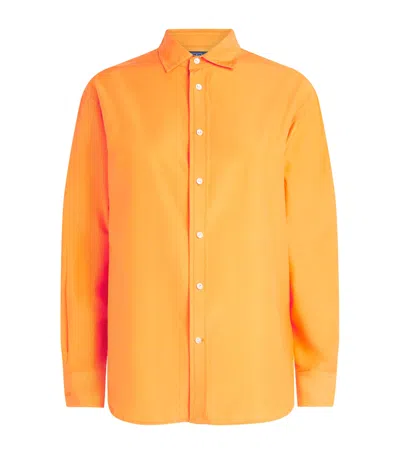 Polo Ralph Lauren Cotton-silk Relaxed-fit Shirt In Yellow