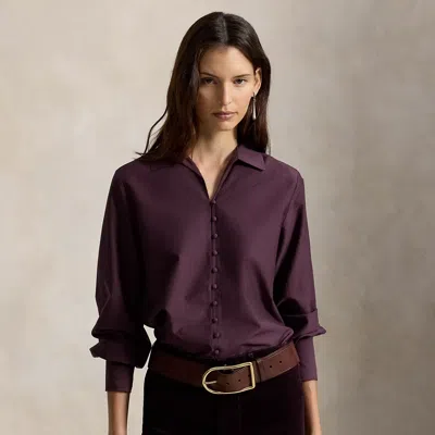 Polo Ralph Lauren Cotton-silk Shirt In Midnight Merlot In Purple