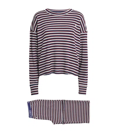 Polo Ralph Lauren Cotton-waffle Stripe Pyjama Set In Multi