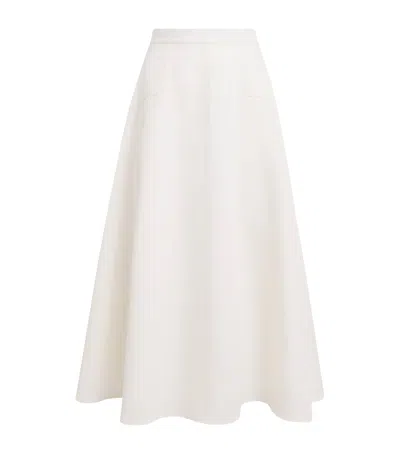 Polo Ralph Lauren Cotton-wool Panelled Midi Skirt In White