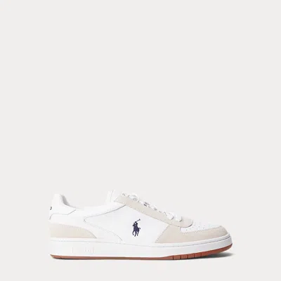 Polo Ralph Lauren Court Leather-suede Trainer In White