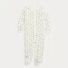 Polo Ralph Lauren Crab-print Cotton Interlock Coverall In White/blue Lobster Print
