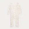 Polo Ralph Lauren Babies' Crab-print Cotton Interlock Coverall In White/red Lobster Print