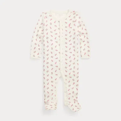 Polo Ralph Lauren Babies' Crab-print Cotton Interlock Coverall In White/red Lobster Print