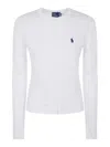Polo Ralph Lauren Crewneck Msh Bt Long Sleeve Cardigan In White
