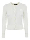 Polo Ralph Lauren Embroidered Cable-knit Cotton Cardigan In White