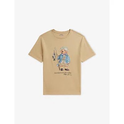 Polo Ralph Lauren Kids' Bear Print T-shirt In Brown