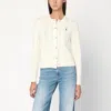 Polo Ralph Lauren Cable Knit Cardigan With Ribbed Cuffs In White