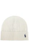 Polo Ralph Lauren Womens Cream Cable Knitted Wool And Cashmere Beanie In White