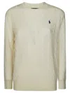 Polo Ralph Lauren Cream Cable Knit Sweater In Multi