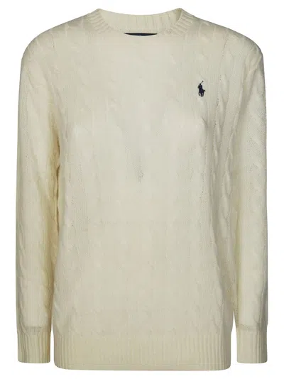 Polo Ralph Lauren Cream Cable Knit Sweater In Neutral