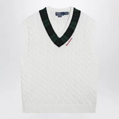 Polo Ralph Lauren Cream Cable-knit Relaxed-fit Vest In White