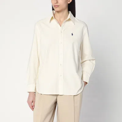 Polo Ralph Lauren Cream Colour Oversize-fit Shirt In Beige