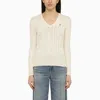 POLO RALPH LAUREN POLO RALPH LAUREN CREAM-COLOURED CABLE-KNIT SWEATER WITH LOGO