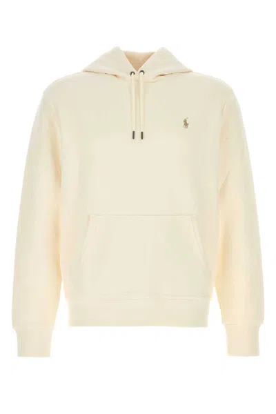 POLO RALPH LAUREN CREAM COTTON BLEND SWEATSHIRT