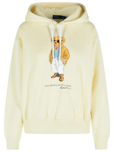 Polo Ralph Lauren Cream Cotton Blend Sweatshirt In Brown