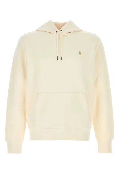 Polo Ralph Lauren Cream Cotton Blend Sweatshirt In Neutral
