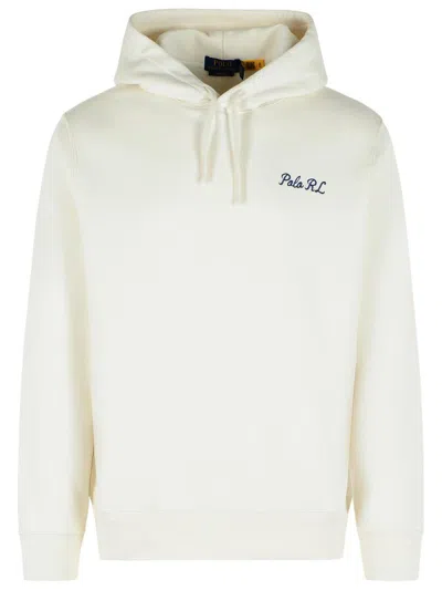 Polo Ralph Lauren Cream Cotton Blend Sweatshirt In Neutral