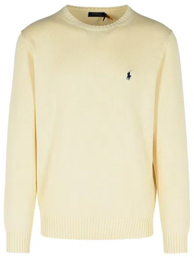 Polo Ralph Lauren Cream Cotton Sweater In Beige