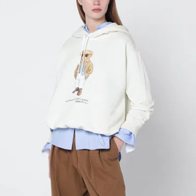 Polo Ralph Lauren Cream-white Polo Bear Sweatshirt In Sand