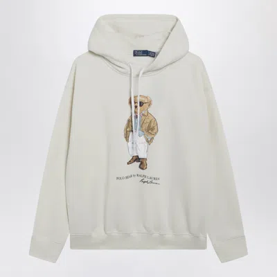 Polo Ralph Lauren Polo Bear Print Hooded Sweatshirt In Neutral