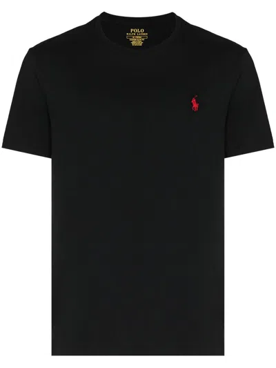 Polo Ralph Lauren Custom Slim Fit Jersey Crewneck T-shirt Clothing In Black