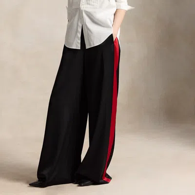 Polo Ralph Lauren Crepe Wide-leg Tuxedo Pant In Polo Black In Multi
