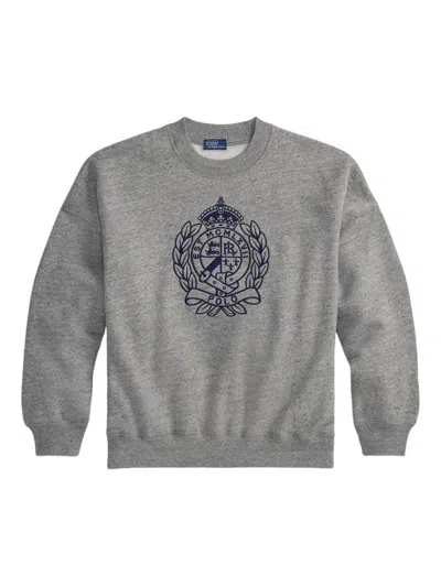 Polo Ralph Lauren Crest-embroidered Sweatshirt In Gray