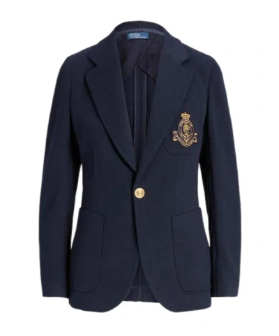 Polo Ralph Lauren Crest-embellished Blazer In Blue