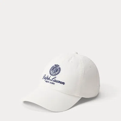 Polo Ralph Lauren Crest-embroidered Twill Ball Cap In Paper White