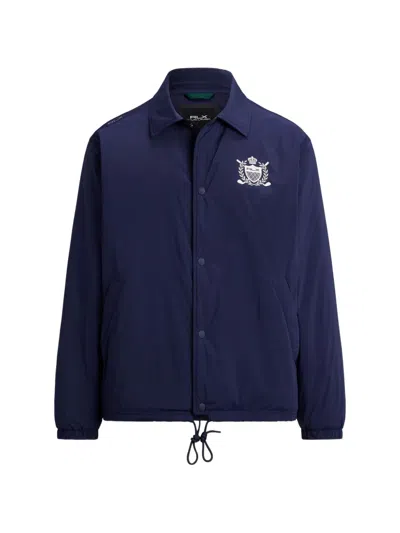 Polo Ralph Lauren Crest-print Bomber Jacket In Blue