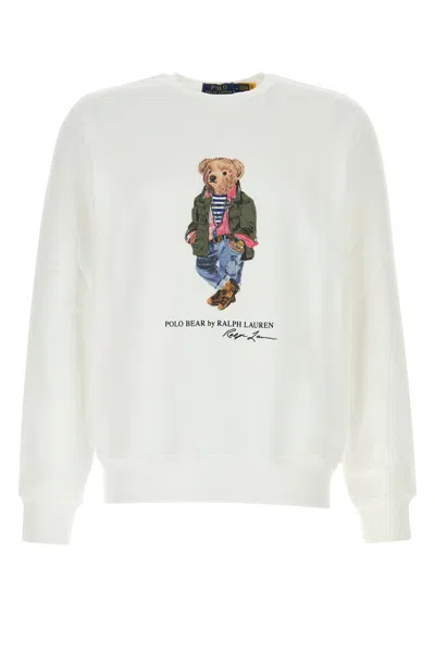 POLO RALPH LAUREN WHITE COTTON BLEND SWEATSHIRT