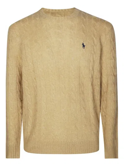 Polo Ralph Lauren Iconica Maglia A Trecce Lana E Cashmere. Regular-fit. Girocollo. Sweater In Nude