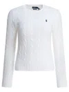 Polo Ralph Lauren Crew-neck Cable-knit Sweater With Logo In White