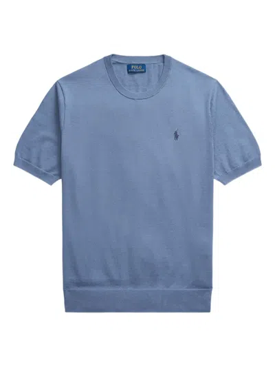 Polo Ralph Lauren Crew-neck Cotton Sweater In Blue